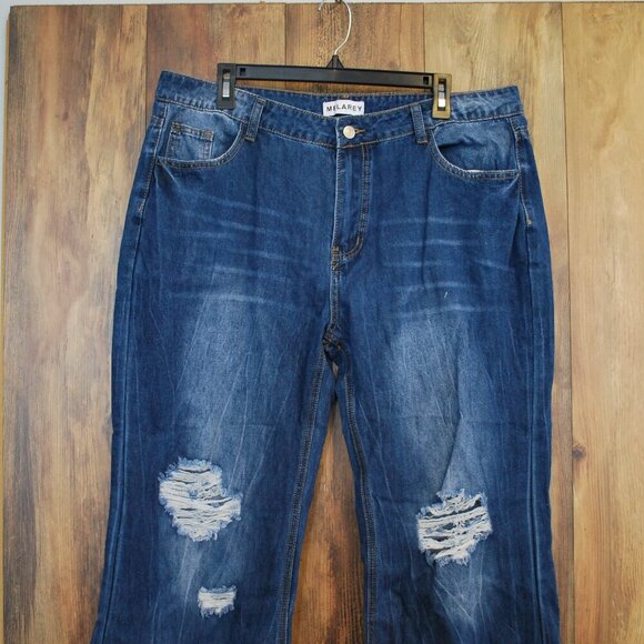 Melarey Women's Plus Size Cropped Wide Leg Jeans XXL 120-R - Picture 2 of 7